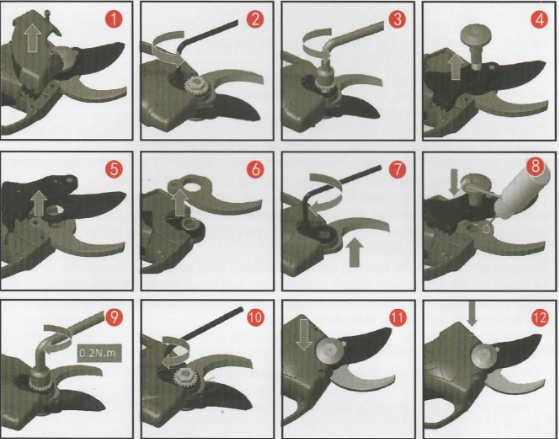 Change the Blade of electric pruning shear